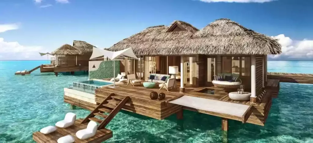 overwater bungalows of Mexico